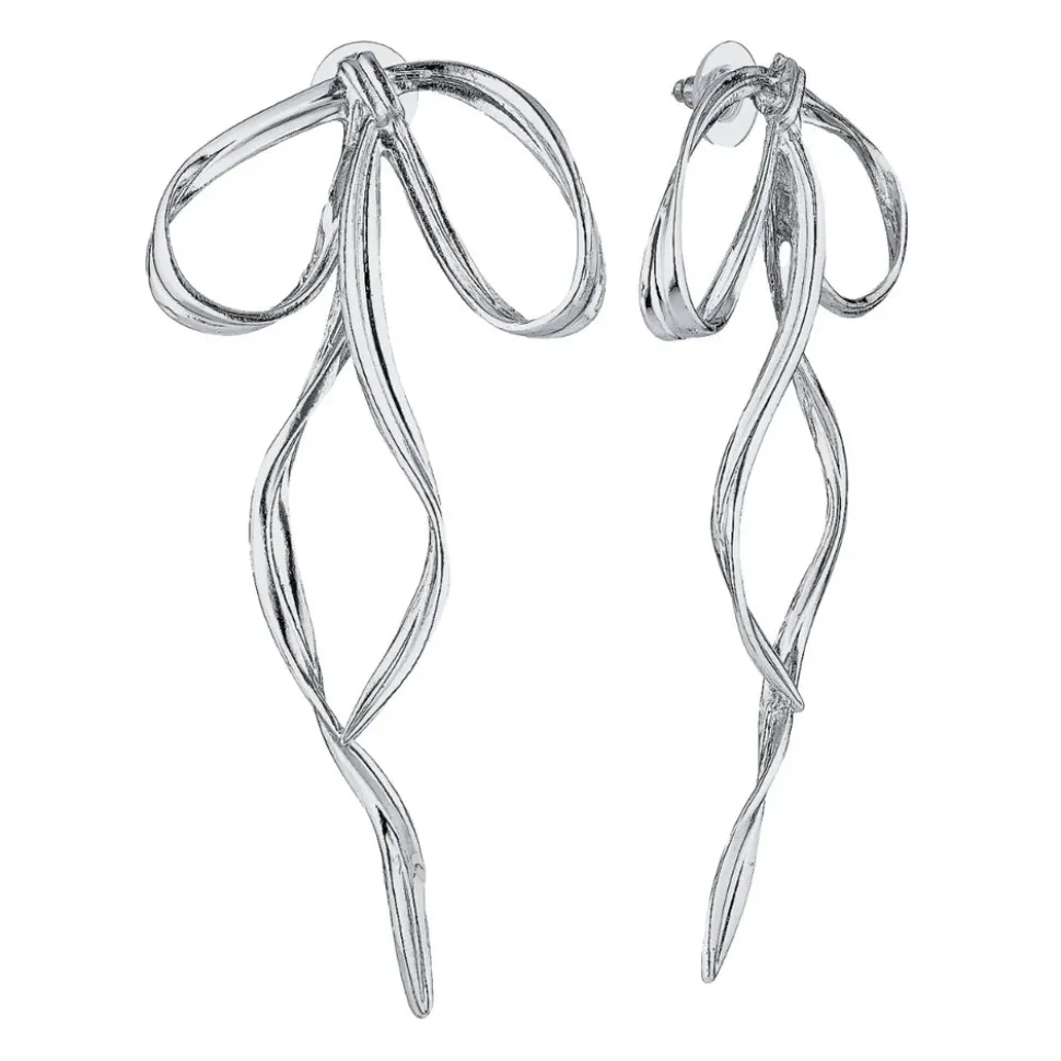BLAK - GIMME - Allegra Bow Silver Earrings