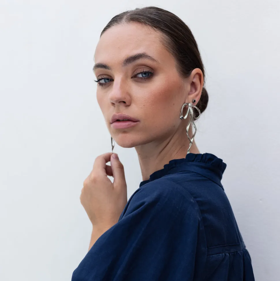 BLAK - GIMME - Allegra Bow Silver Earrings