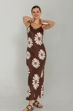 Bow Slip - Choc with White/Alyssa Nude/Black Peppa Hart Floral