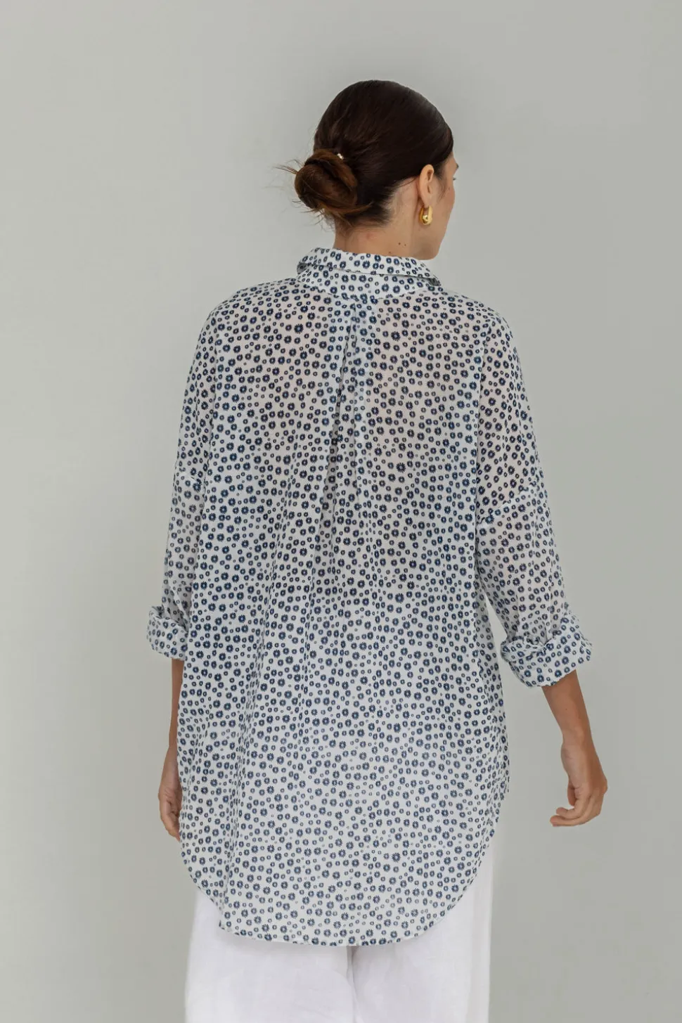 Defiant Shirt - Ivory with Dark Sky/Blueberry Bliss/Black Mini Peppa Hart Floral
