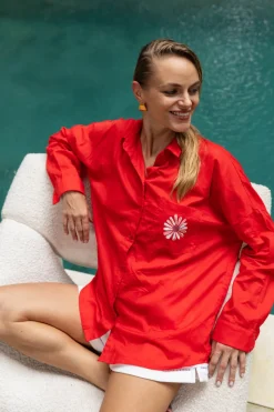 Defiant Shirt - Red with Peppa Hart Flower