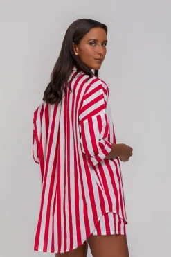 Defiant Shirt - Red/White Bold Stripe