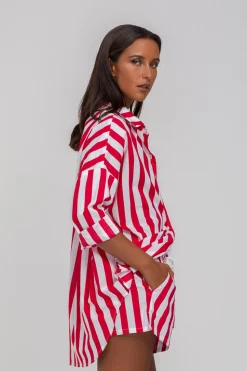 Defiant Shirt - Red/White Bold Stripe