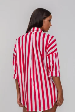 Defiant Shirt - Red/White Bold Stripe