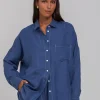Defiant Shirt - Dark Sky with Contrast White Stitching & Buttons