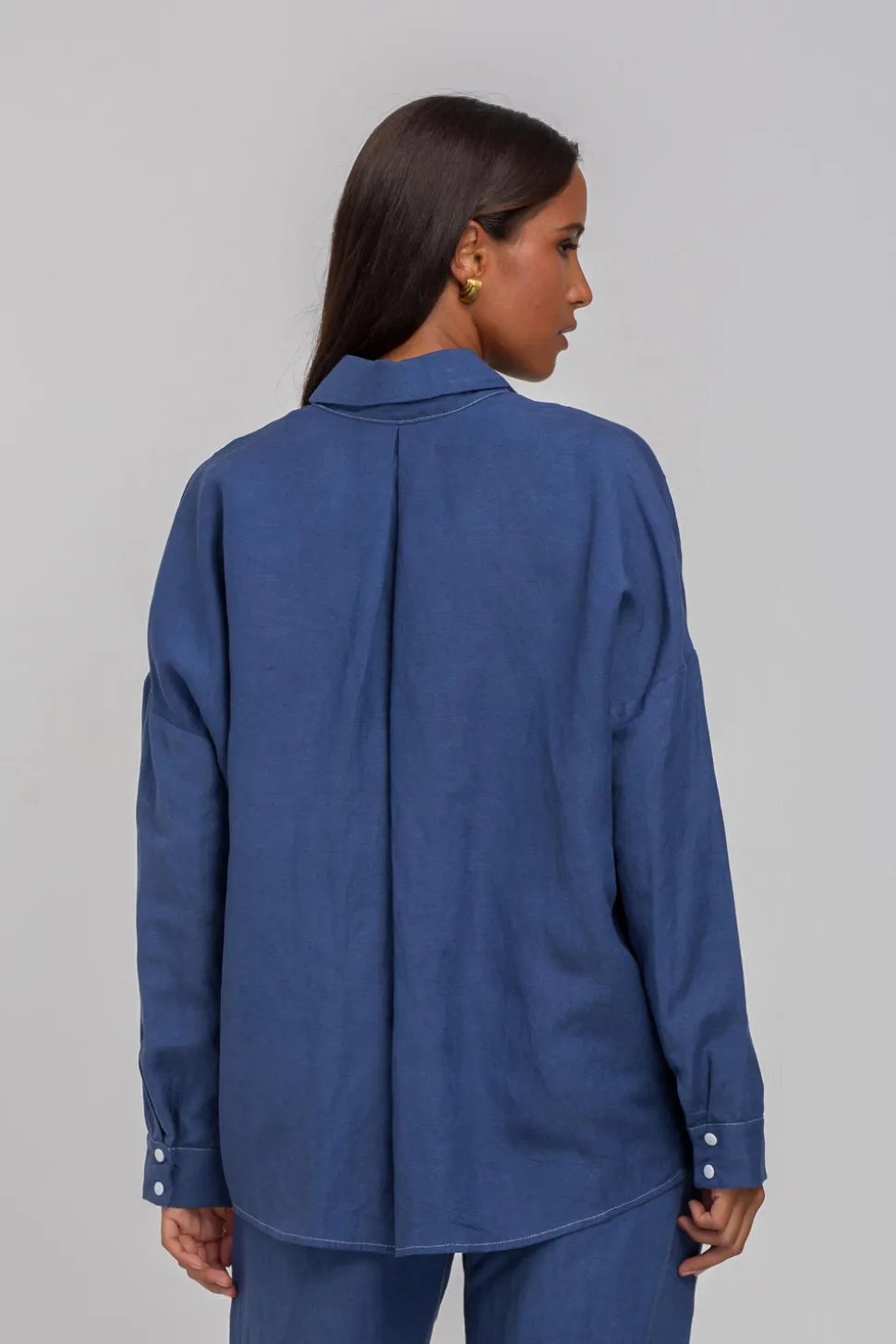 Defiant Shirt - Dark Sky with Contrast White Stitching & Buttons