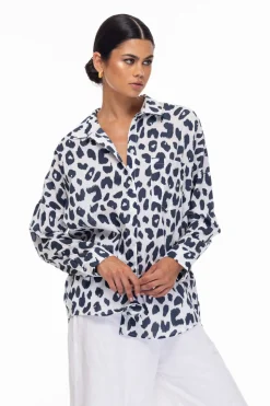Defiant Shirt - Exclusive Ivory/Midnight Leopard Print