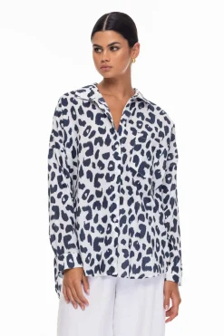 Defiant Shirt - Exclusive Ivory/Midnight Leopard Print