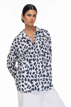 Defiant Shirt - Exclusive Ivory/Midnight Leopard Print