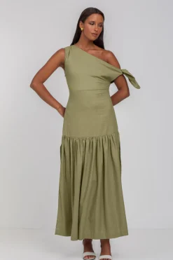 Dhalia Dress - Crispy Moss