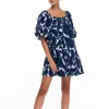 Everest Dress - Blue/White Floral Print