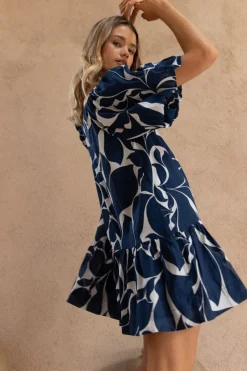 Everest Dress - Blue/White Floral Print