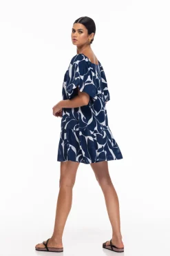 Everest Dress - Blue/White Floral Print
