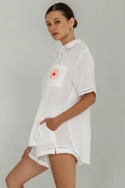 Felix Shirt - Ivory with Pink Peppa Hart Flower