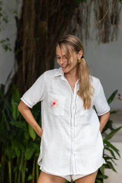 Felix Shirt - Ivory with Pink Peppa Hart Flower