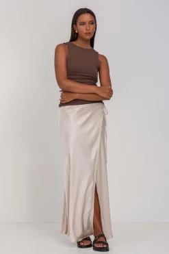 Find Me Wrap Skirt - Sand Grey