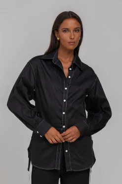 Find My Luck Shirt - Black with White Contrast