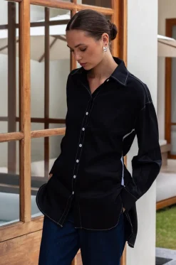 Find My Luck Shirt - Black with White Contrast