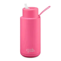 Frank Green - 34oz Reusable Bottle (straw) - Neon Pink