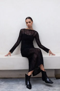 Gigi Dress - Black Vines