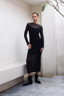 Gigi Dress - Black Vines