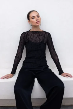 Gigi Top - Black Vines