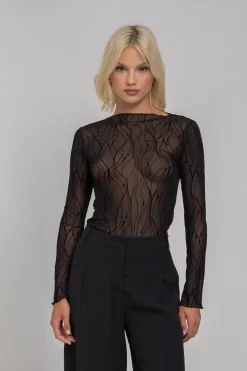 Gigi Top - Black Vines