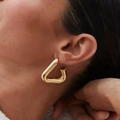GIMME - Eliza Triangle Hoop Gold Earrings