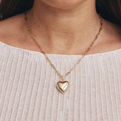 GIMME - Ella Puffy Heart Necklace - Gold