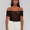 H25/1354 Butterfly Feelings Top - Chocolate