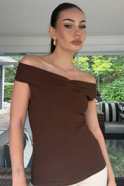 H25/1354 Butterfly Feelings Top - Chocolate