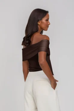 H25/1354 Butterfly Feelings Top - Chocolate