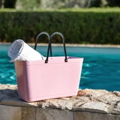 Hinza - Green Plastic Bag - Dusty Pink