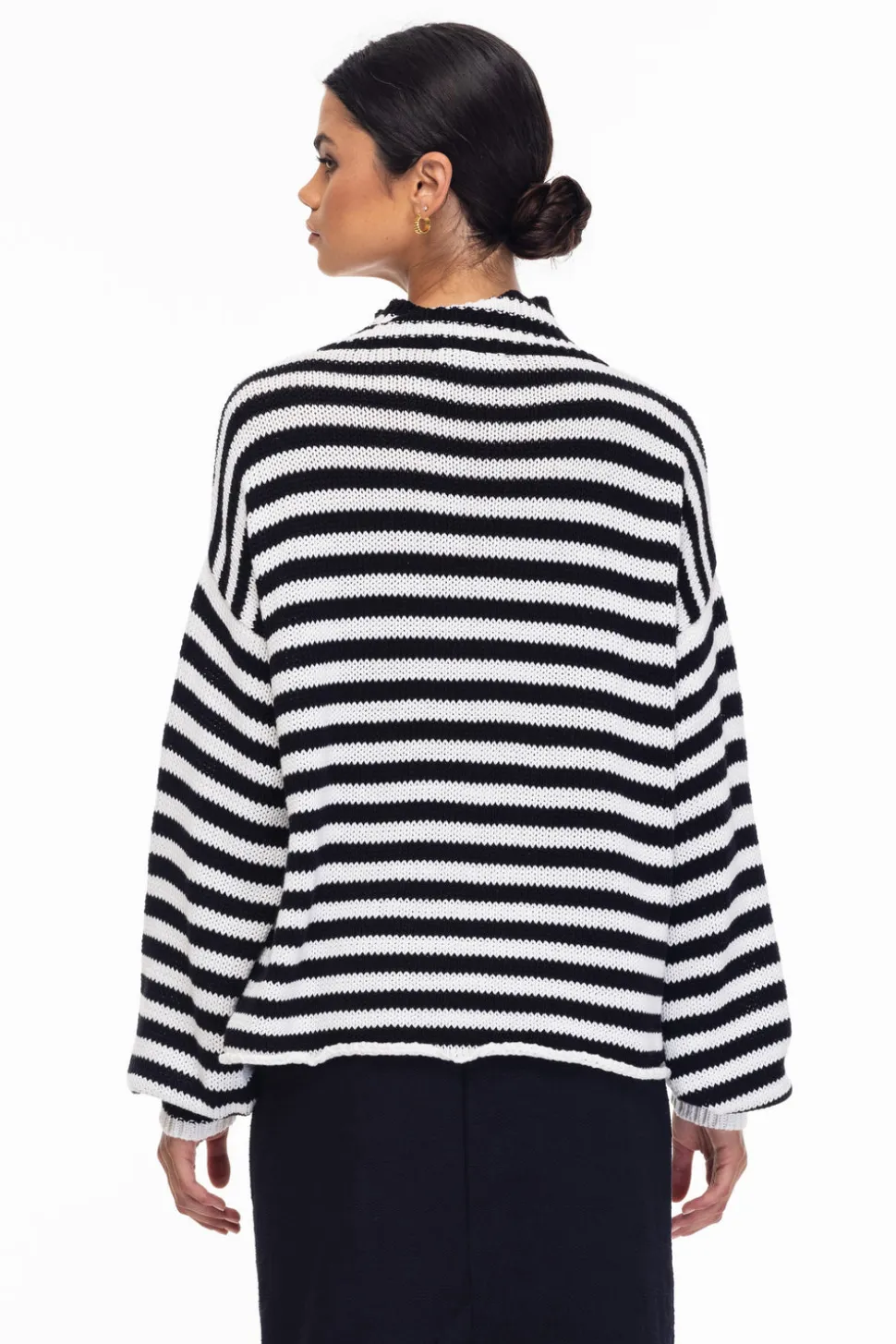 Hold Me Back Jumper - Black/Ivory Stripe