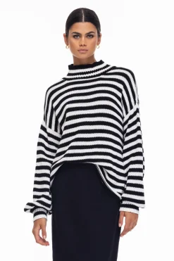 Hold Me Back Jumper - Black/Ivory Stripe