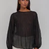 Ingrid Top - Black/Silver Lurex