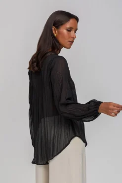 Ingrid Top - Black/Silver Lurex