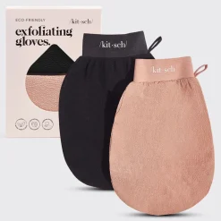 Kitsch Exfoliating Glove 2 pc - Black & Terracotta