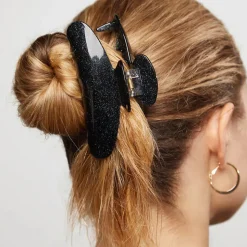 Kitsch Recycled Plastic Claw Clip - Black Glitter