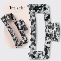 Kitsch Recycled Plastic Jumbo Open Shape Claw Clip - Black