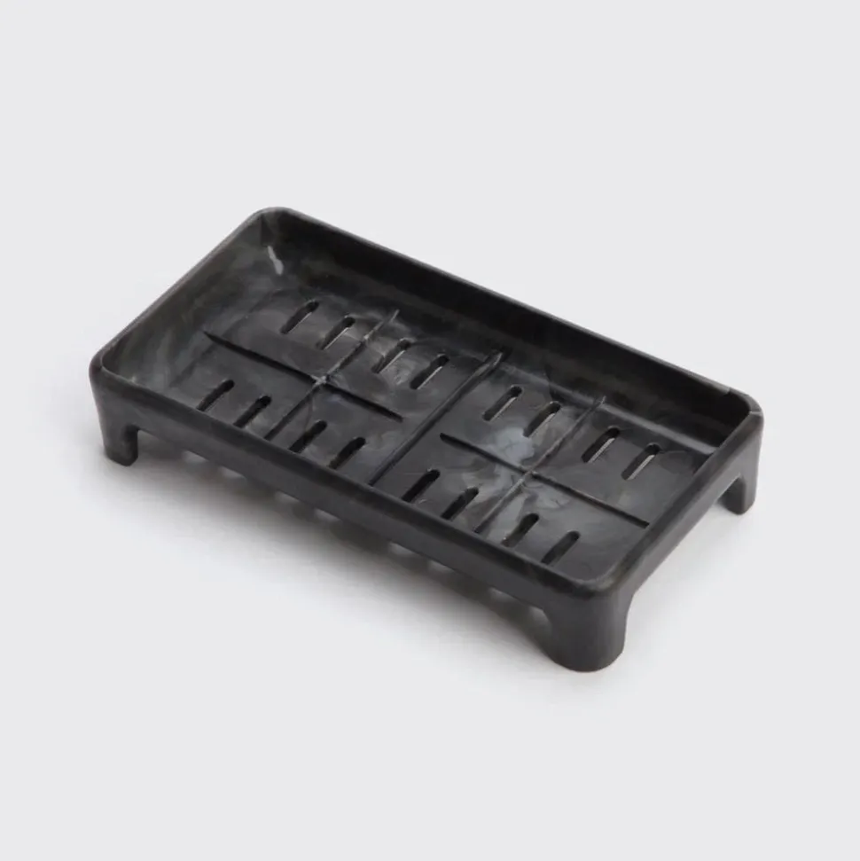 Kitsch Recycled Plastic Self Draining Soap Dish - Black
