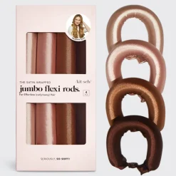 Kitsch Satin Jumbo Flexi Rods 4pc - Rosewood