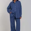 Leo Pant - Dark Sky with Contrast White Stitching