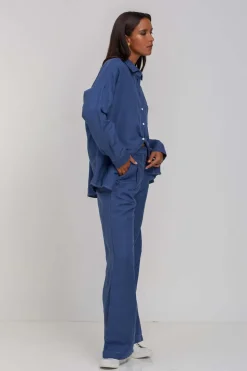 Leo Pant - Dark Sky with Contrast White Stitching