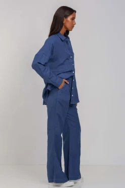 Leo Pant - Dark Sky with Contrast White Stitching