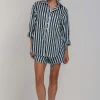 Luca Short - White/Black/Green Stripe