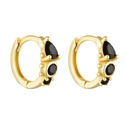 Porter Jewellery - Heirloom Huggies - Gold/Onyx