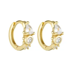 Porter Jewellery - Heirloom Huggies - Gold/Clear
