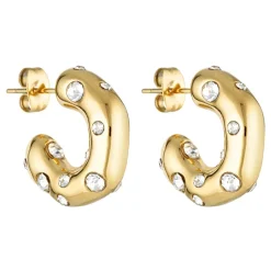 Porter Jewellery - Mali Hoops - Gold/Clear