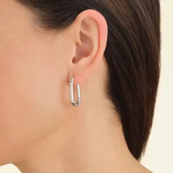 Rosefield Large Oval Hoops - Silver